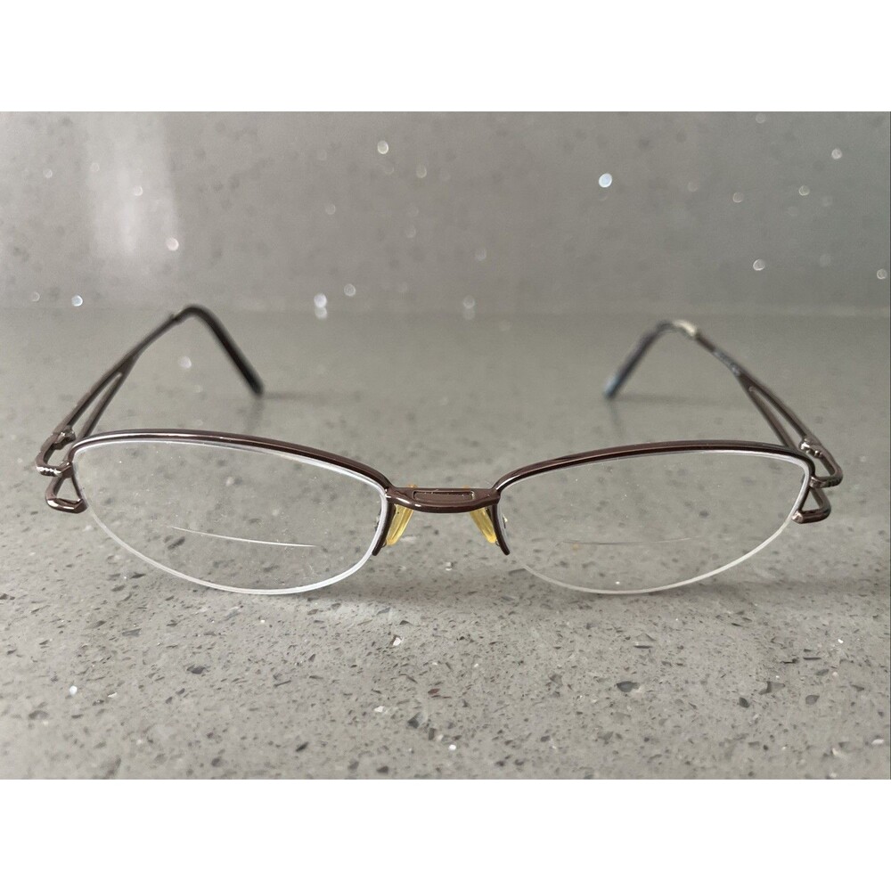 MDX Half-Rim Eyeglass FRAMES ONLY MDS 52-17-135 10 brown bronze titanium